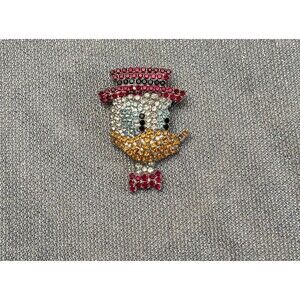Vintage 80s Donald Duck Pave Crystal Brooch 1980s Butler & Wilson Disney Glam